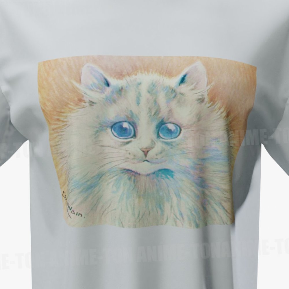 Louis Wain - Cat Art - A Happy Christmas - Tshirt - Cotton